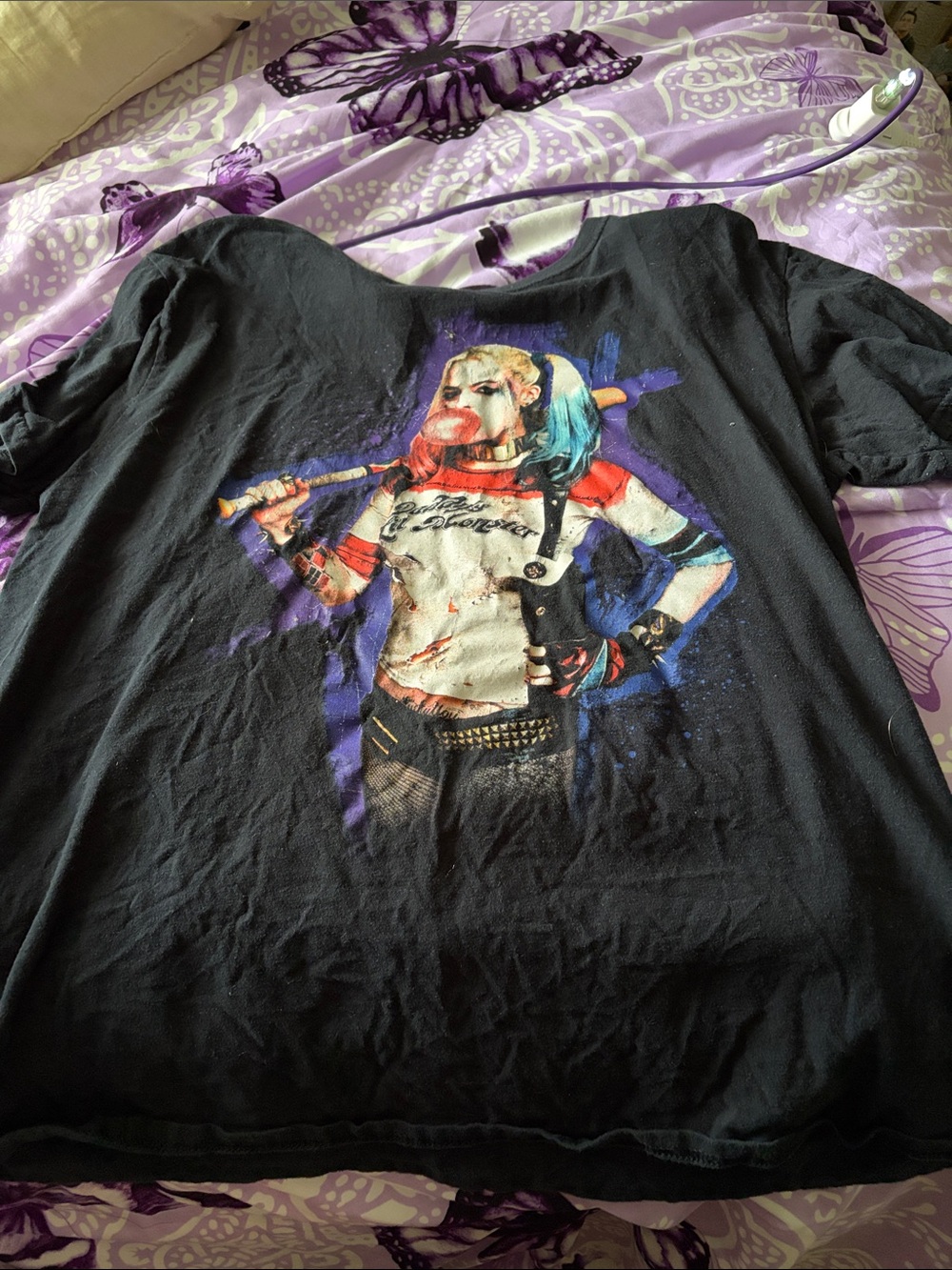 Black Kids Graphic Tee with Colorful Character Print